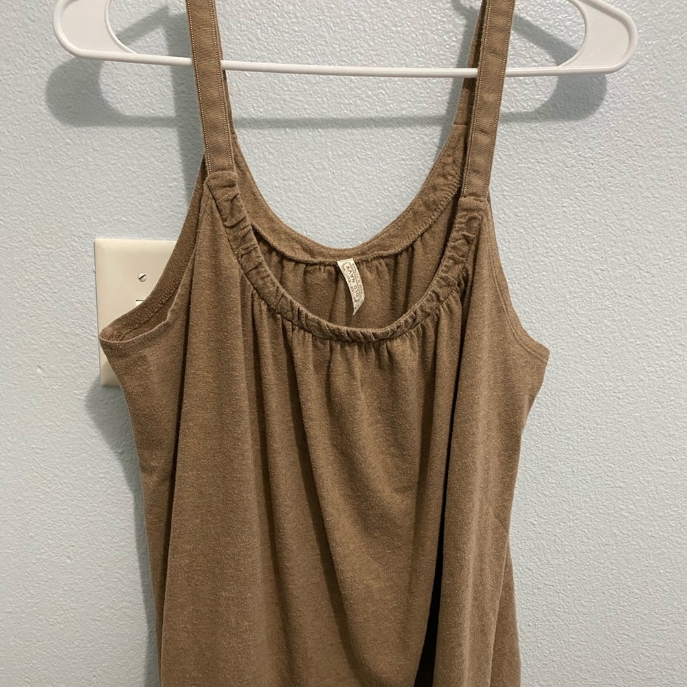 Old Navy brown tank with ribbon strap detail
